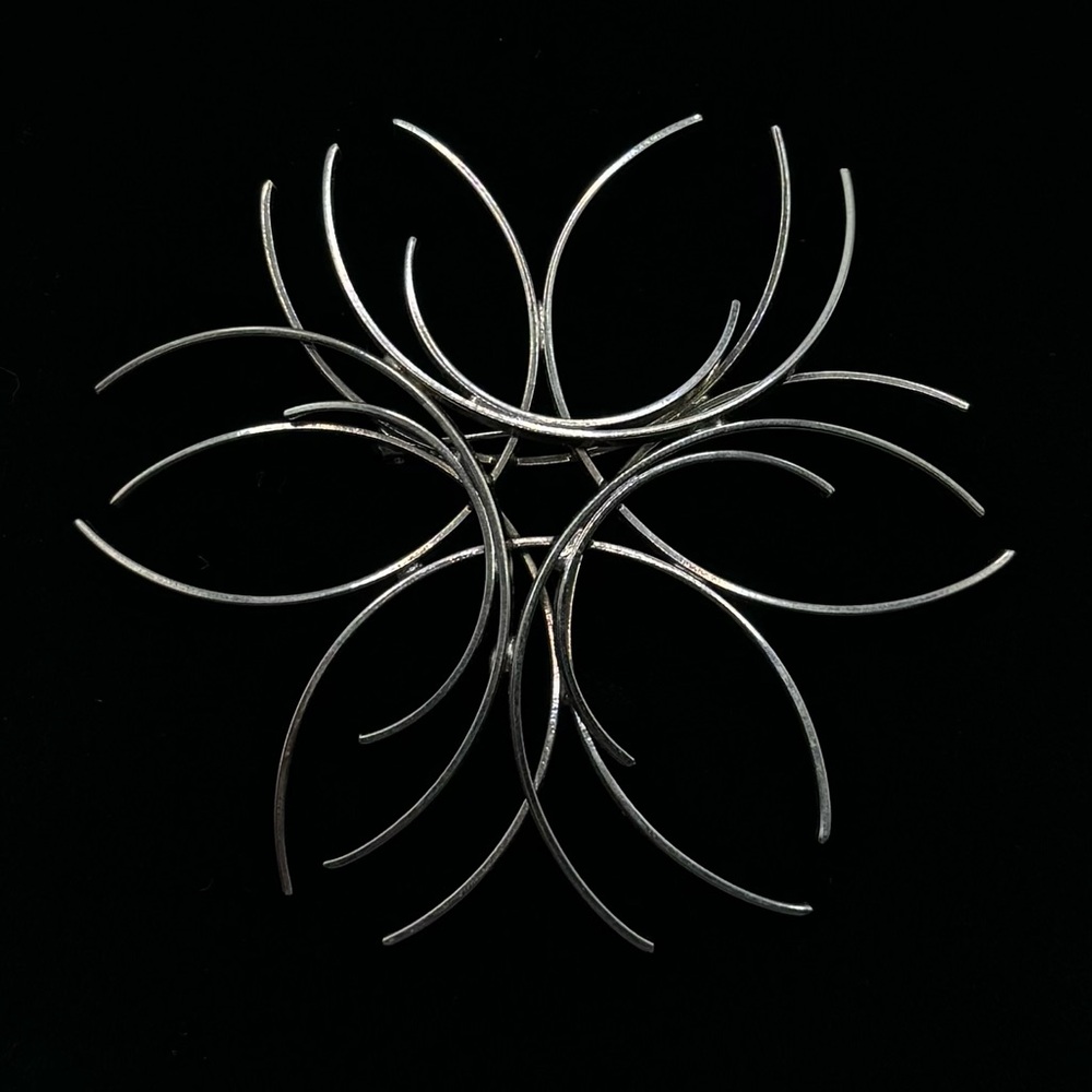 VINTAGE Modernist Abstract Metal Brooch